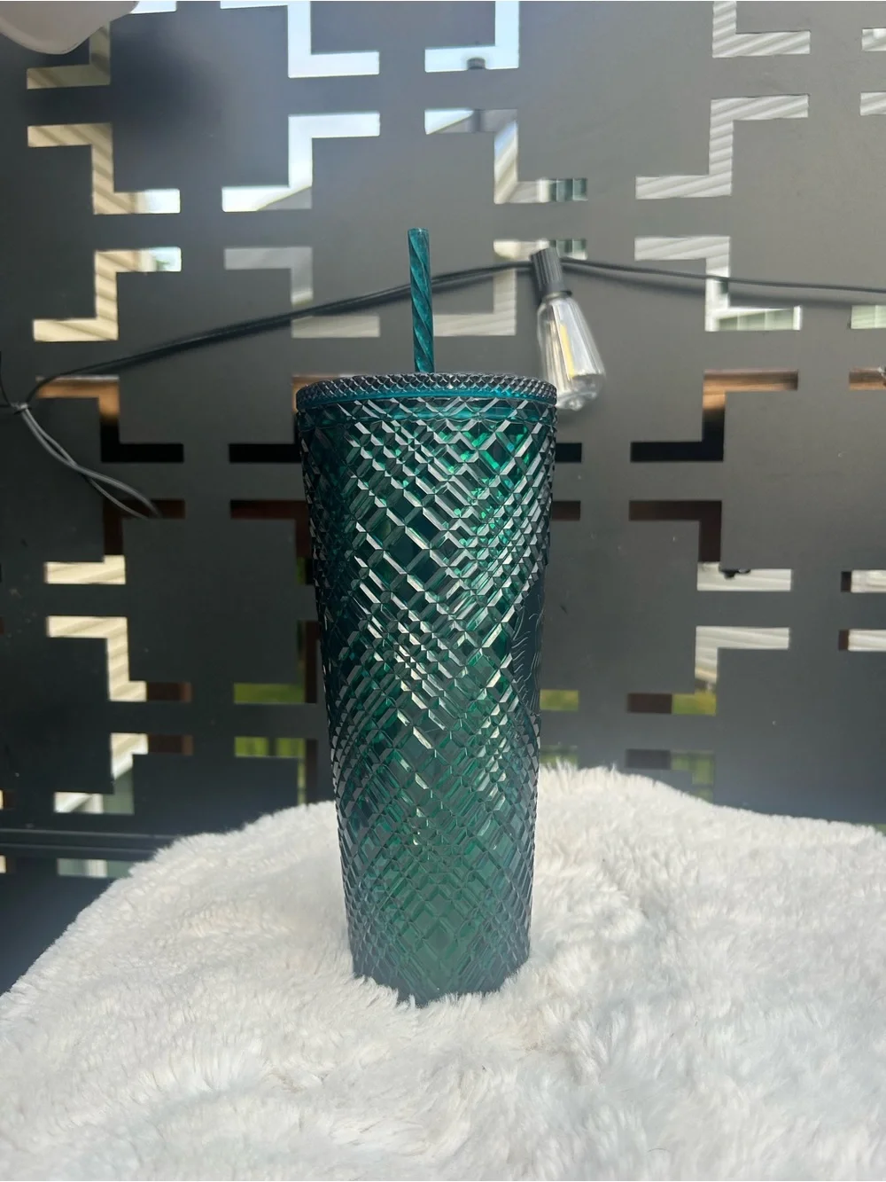 Starbucks dark green Studded Tumbler 24oz straw cup